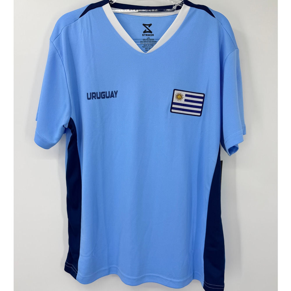 Striker Uruguay Soccer Jersey Large Light Blue Athletic Futbol Shirt Team FIFA